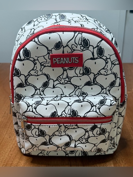 Peanuts Handbags - Peanuts Snoopy Mini Backpack - White / Black / Red [Used Great Condition]